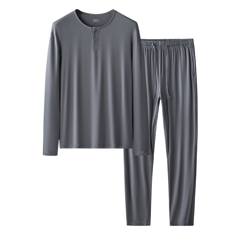 60 pijamas finos de primavera y verano modales de doble cara para hombres, pantalones de manga larga, ropa de casa en stock