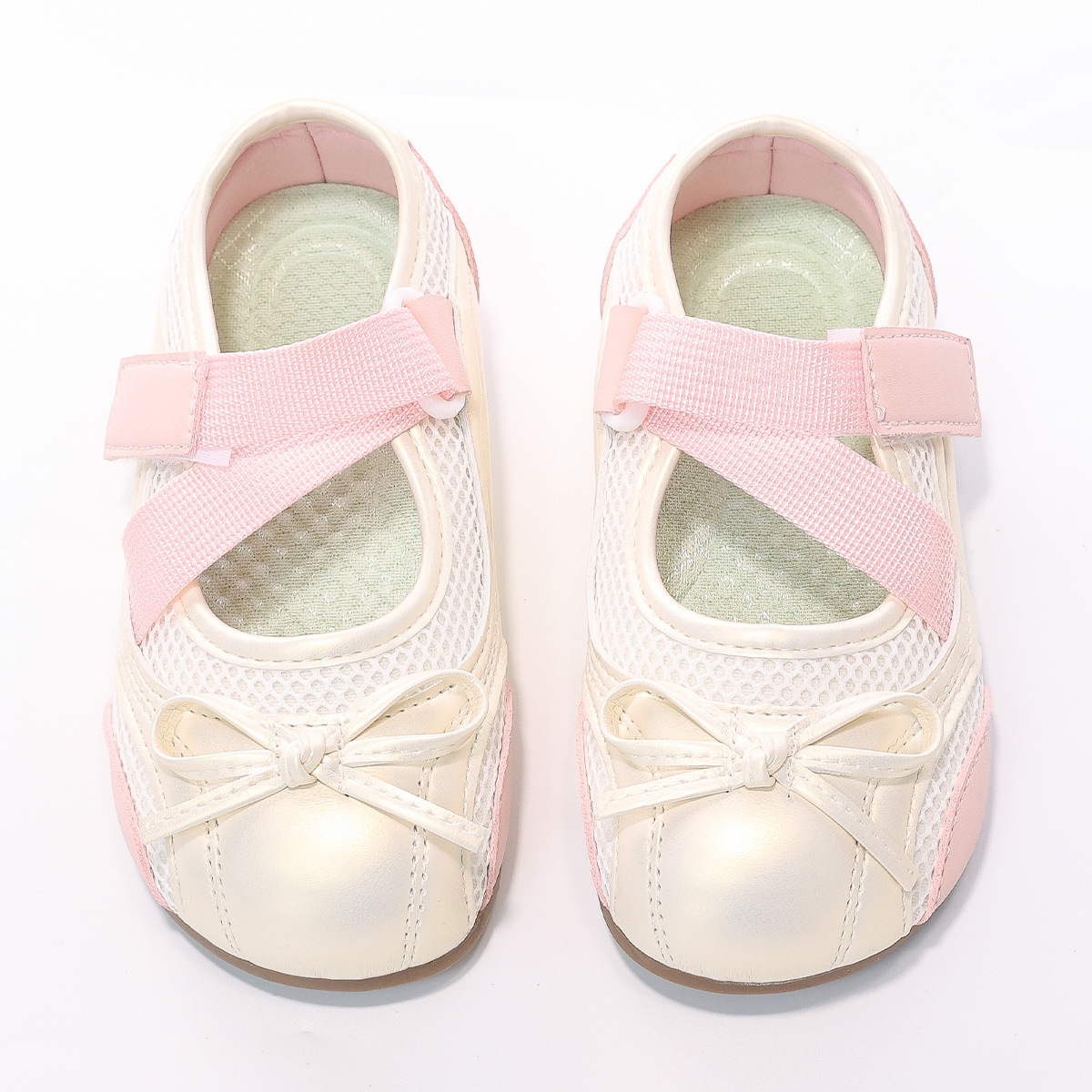 Zapatos de princesa de moda para niñas 2026 verano nuevos zapatos de cuero transpirables de malla para niños zapatos Mary Jane