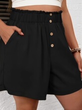 D 37301 Button Waist Shorts ��ͷť�۶̿� ŷ���羳����ѷ