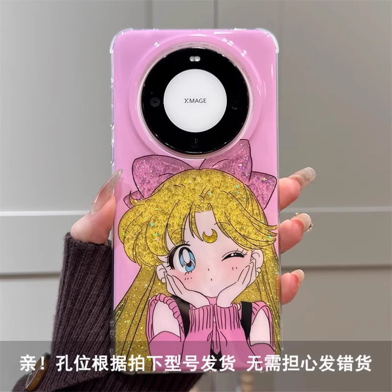 Dibujos animados de chicas hermosas de anime japonés para Apple 15promax flash iPhone 16pro funda para teléfono móvil 13/14