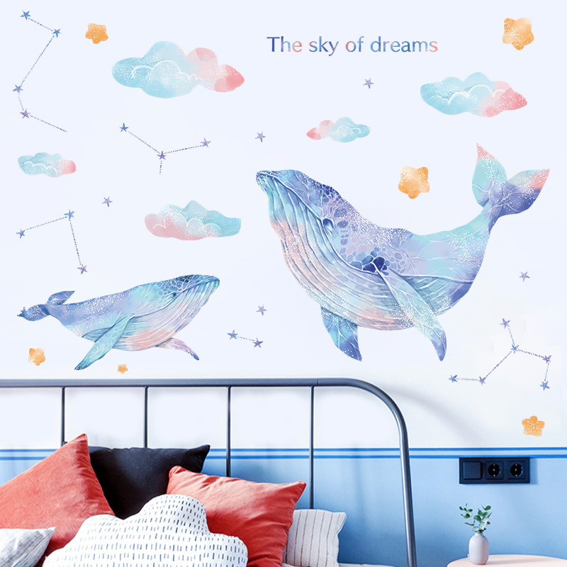 Nouveau Rêveur Baleine Nuages Constellations Décoration De La Maison Stickers Muraux En Gros Nihaojewelry display picture 4