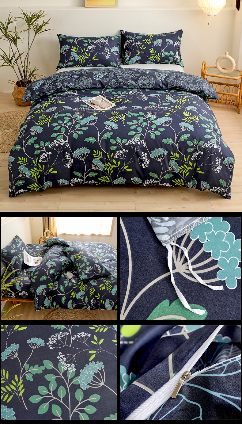 Articles de literie, textiles de maison, draps, ensemble de quatre pièces, draps à poches profondes_voghion.com