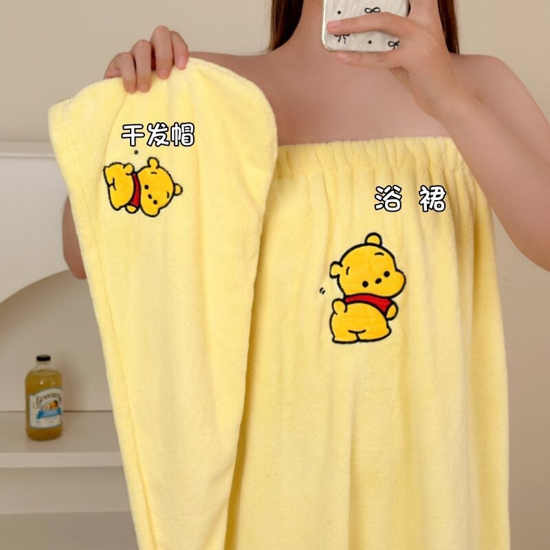 New Winnie the Pooh Bath Towel and Hair Drying Cap for Women, Highly Absorbent Towel, Quick-Drying, Soft and Skin-Friendly Coral Fleece, More Absorbent Than Pure Cotton New Winnie the Pooh Bath Towel and Hair Drying Cap for Women, Highly Absorbent Towel, Quick-Drying, Soft and Skin-Friendly Coral Fleece, More Absorbent Than Pure Cotton