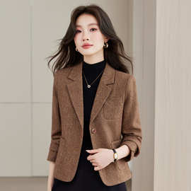 小西装短款外套女2026新款春秋季小个子气质通勤修身休闲西服上衣