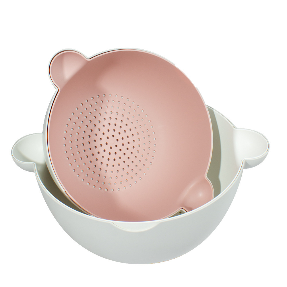 Cesta de drenaje de doble capa para cocina, para verduras y frutas, multi-especificación, al por mayor