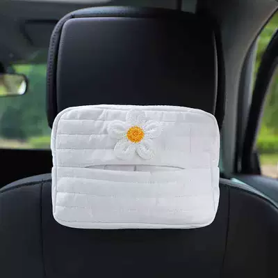 back multi-functional tissue smoke – Car tissue box/set - striped-tissue-box-with-a-five-leaf-flower