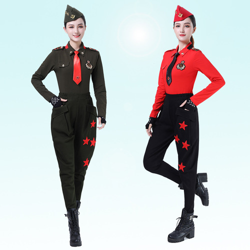 Sailor dance costume new women's suit spring and autumn new pure cotton lapel slim long-sleeved square dance performance costume