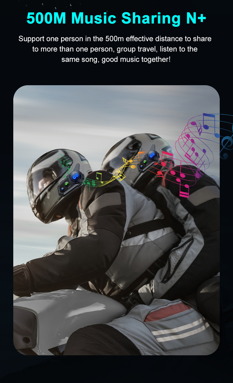 Cross-border Y8X helmet Bluetooth headset, 8-person MESH network helmet intercom headset, helmet Bluetooth headset