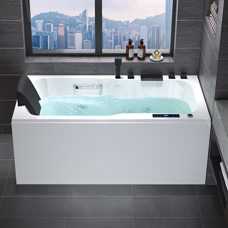 Whirlpool massage bathtub, freestanding, double-skirted, wall-mounted, high pillow, acrylic bathtub, smart heating bathtub wholesale Whirlpool massage bathtub, freestanding, double-skirted, wall-mounted, high pillow, acrylic bathtub, smart heating bathtub wholesale