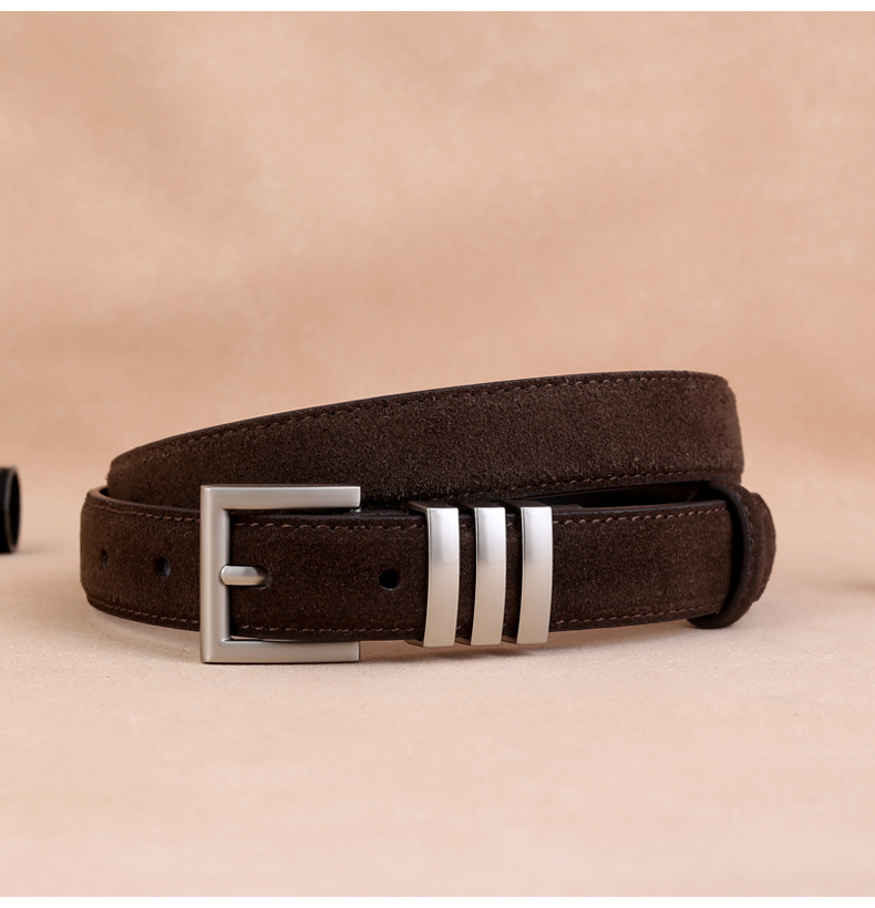 Alloy, Cow suede, Leather Material Simple Style Solid Color Alloy Cow Suede Leather Plating Women's Leather Belts