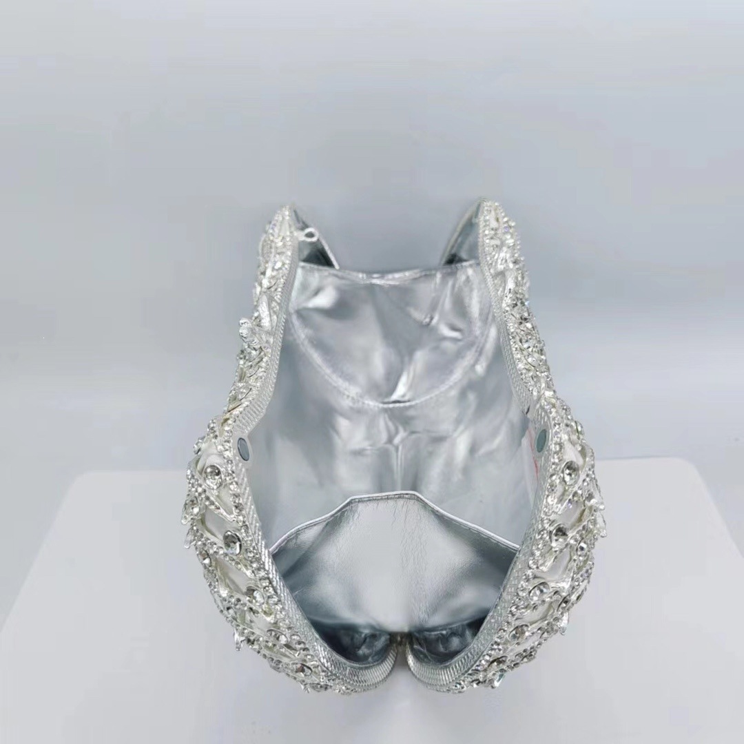 Bolsa de cristal de mujeres nueva bolsa de diamantes para la cena de metal de diamantes de mano europea y americana