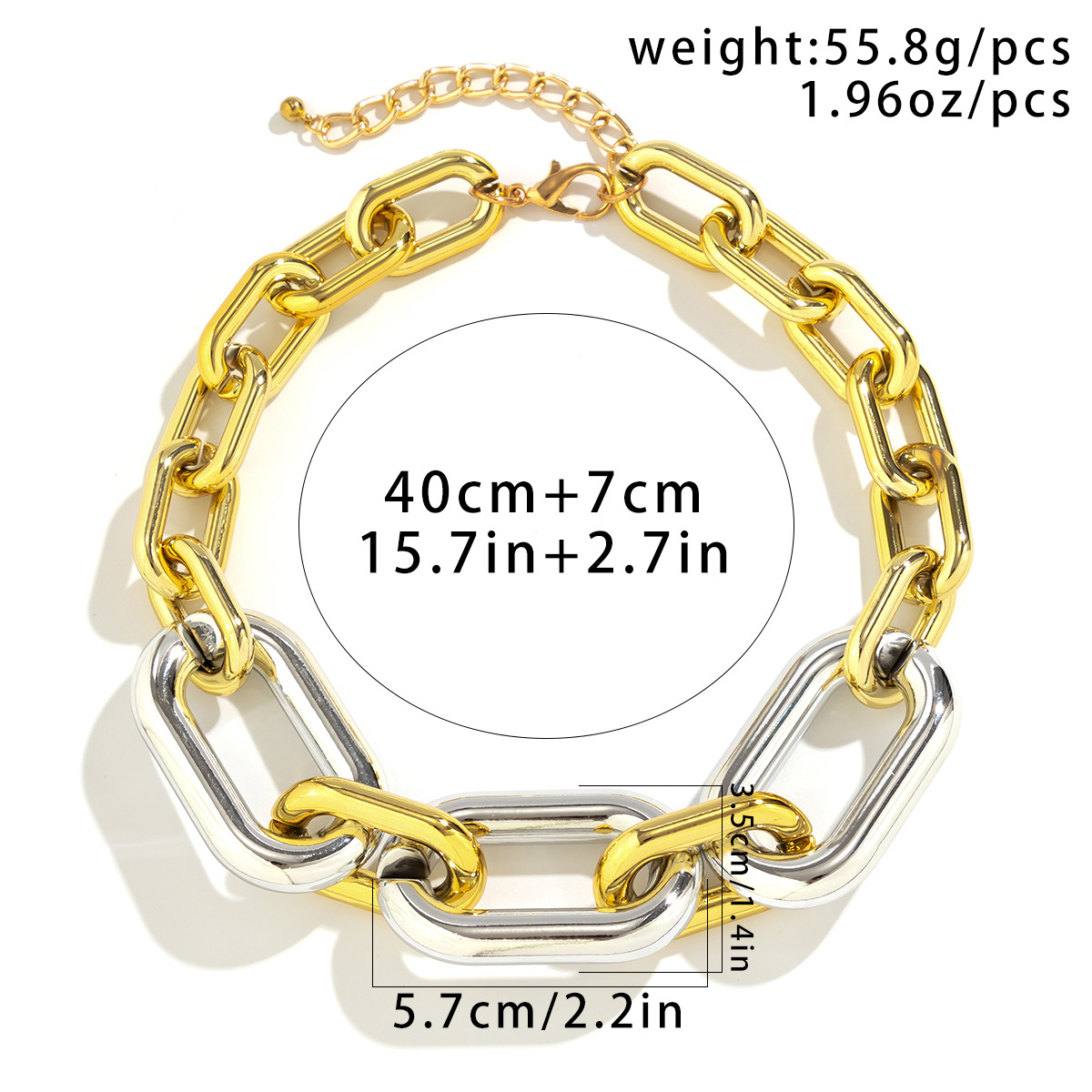 Wholesale Jewelry Exaggerated Punk Cool Style Geometric CCB Plating Necklace display picture 1