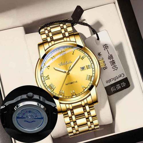 Men's Aili Feida Quartz Watch with Hollow Visual Live Streaming Waterproof Business Calendar Dropshipping