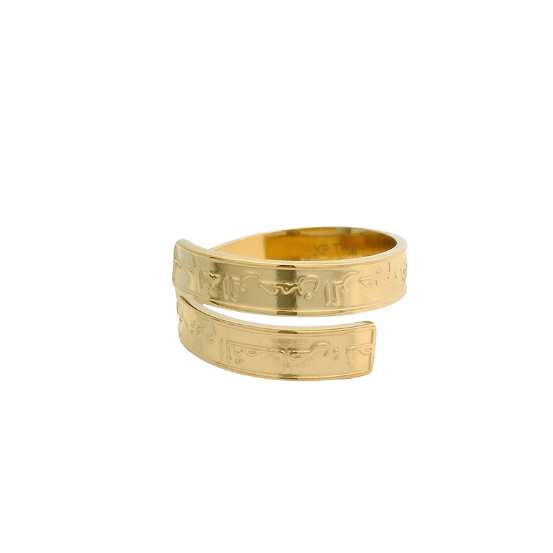 La nueva moda de Xuping, sentido de diseño de nicho, acero inoxidable transfronterizo, estilo europeo y americano, personalidad, anillo ajustable, mismo estilo para hombres y mujeres
