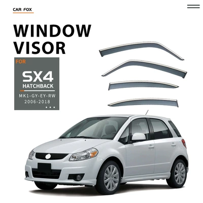 For Suzuki SX4 Tianyu Feng Yu Shang Yue Cool Rui Ride Sunny Rain Block SX4 S-CROSS Window visor (Rain shield) - standard-packing-without-logo-tianyu-sx4-hatchback-mk1-gy-ey-rw-2006-2018-pc-silver-bright-window-rain-shield