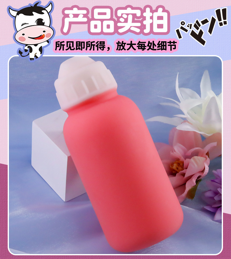 Baby Bottle-Shaped Manual Masturbator in Pink TPE for Adult Male Pleasure — detail image 13