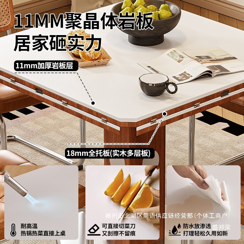 Factoria directa de envío gratuito tabla de roca de madera sólida tabla de comedor retráctil casa pequeña crema estilo medieval 2026 nuevo plegable
