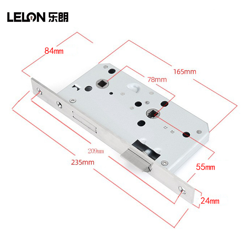 Estándar europeo 5578 cuerpo de cerradura de núcleo de baño puerta interior cerradura dividida cuerpo de cerradura de doble lengüeta centro comercial cuerpo de cerradura de baño de hotel