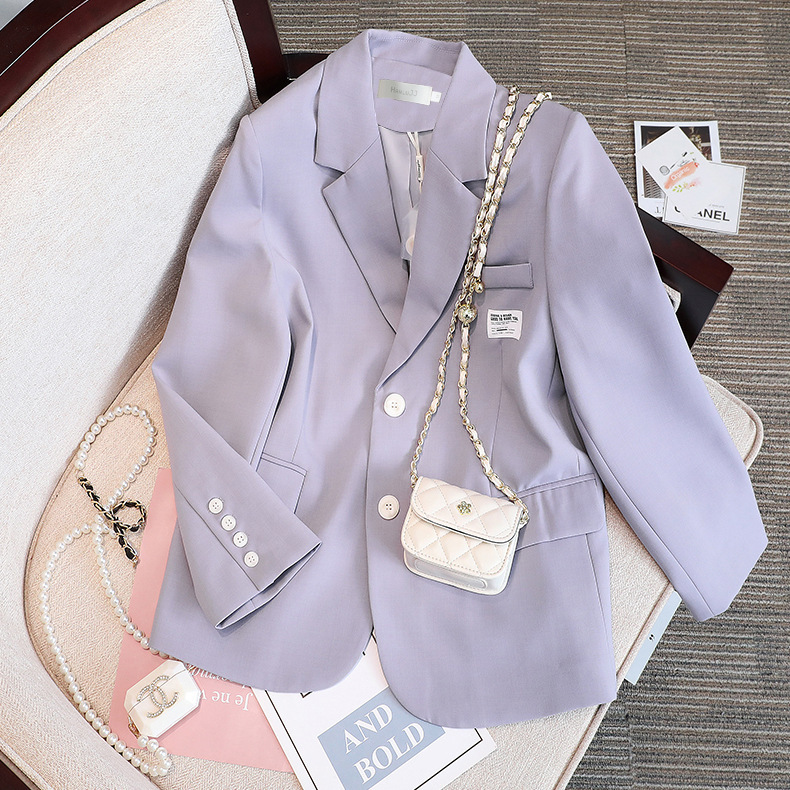 Xz130-Women's Plus Size Blazer Small Suit for Plus Size Women 100kg Purple Label Loose Suit