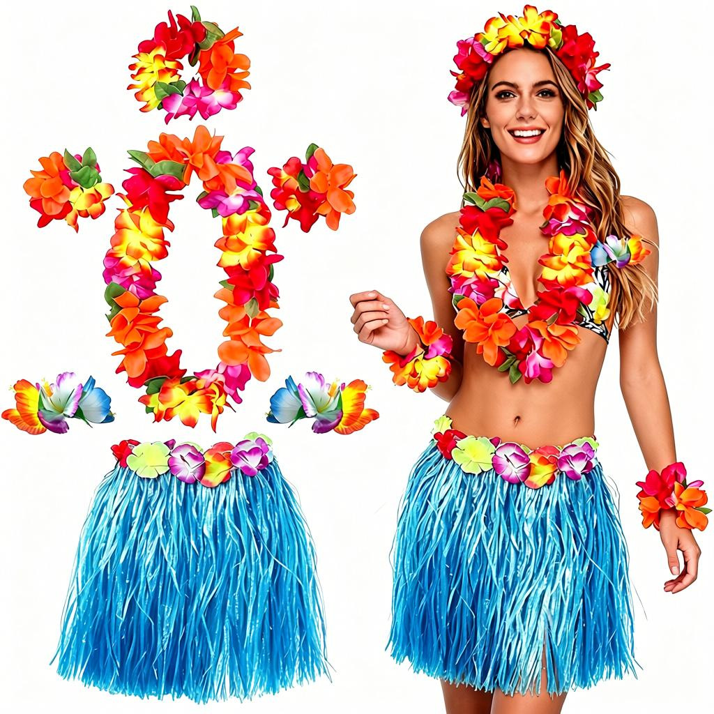 Transfronterizos directos para Hawaii Carnival Party Grass Set Amazon Kindergarten Adult Show Props Hover