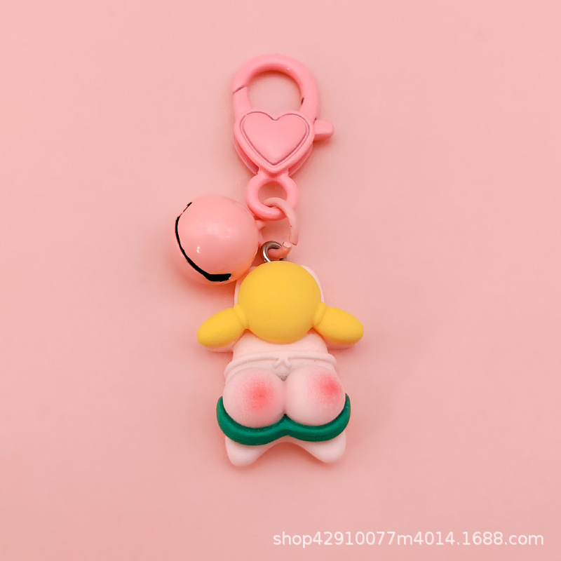 Cute ASS Girl amor llavero mochila de dibujos animados colgante creativo melocotón hip pareja regalo Accesorios al por mayor