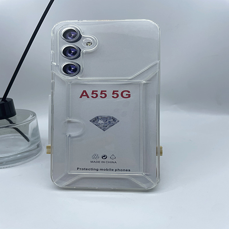 适用三星A55 5G/A556 可插卡A35 5G透明手机壳四角防摔卡包保护套