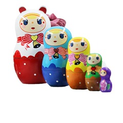 卸売りはロシアの子供のセットの5階の大きい頭の同型の息子の子供の益智のおもちゃの贈り物の置物を代行します。
