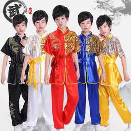 儿童武术服装表演中国比赛少儿功夫演出服男女刺绣训练女童练功