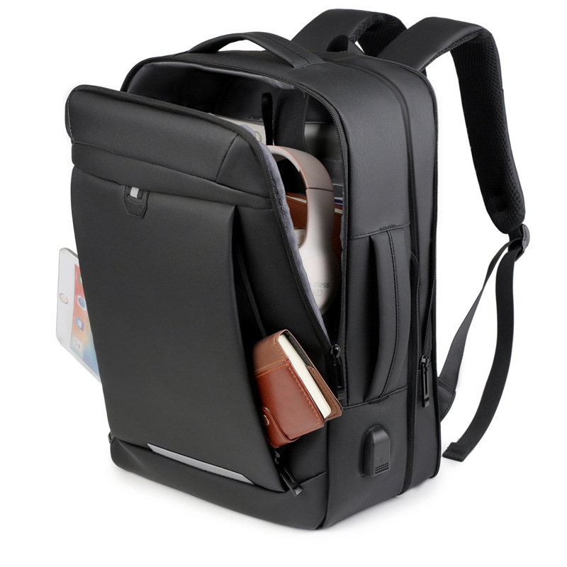 Nueva mochila para hombre, mochila portátil de expansión de gran capacidad, mochila de viaje al aire libre, bolsa para computadora de negocios, mochila escolar