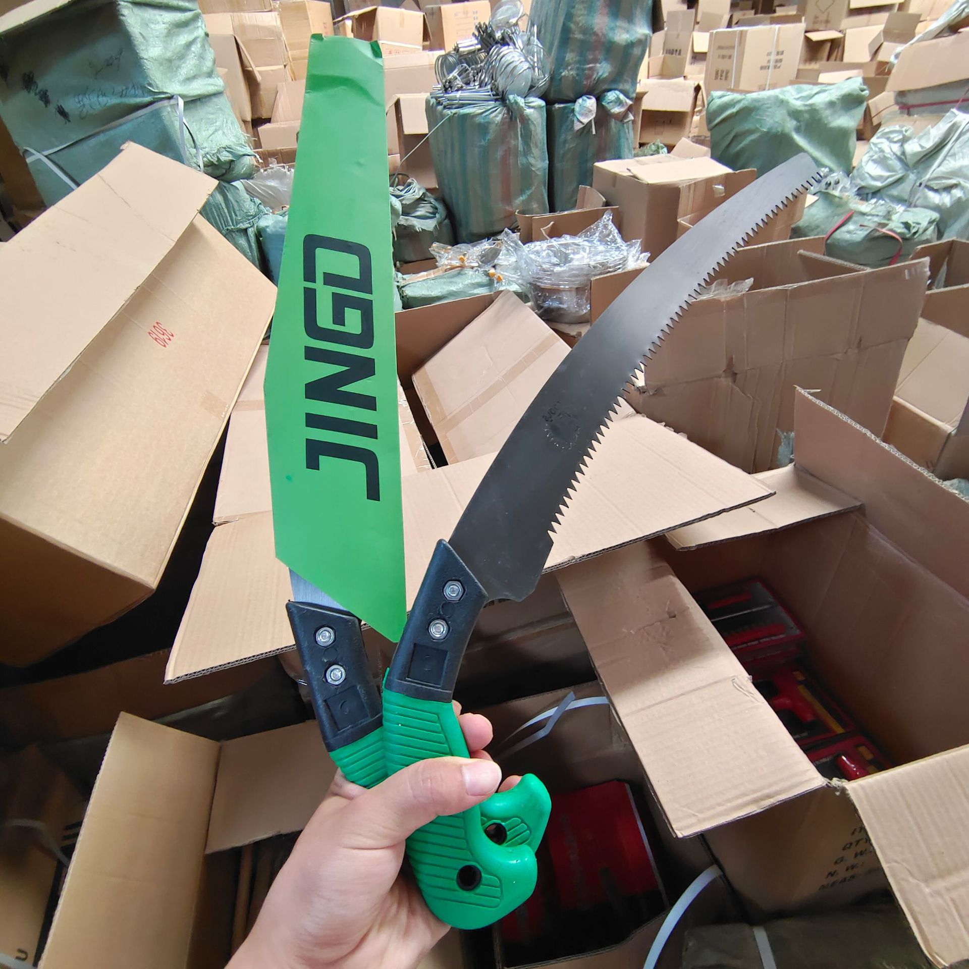 绿色把手锯 园林果树锯多功能木工锯五元五金工具批发