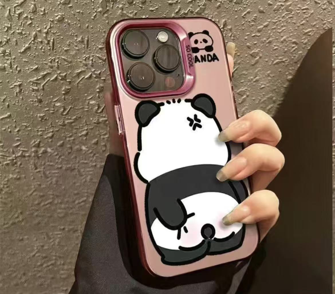 El nuevo lindo panda para iPhone 16 funda para teléfono móvil Apple 15promax/14 anti-caída 13pro/12/11