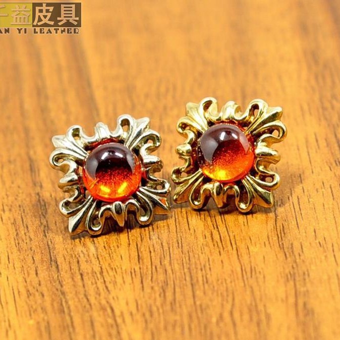 Brass stone inlay pomegranate