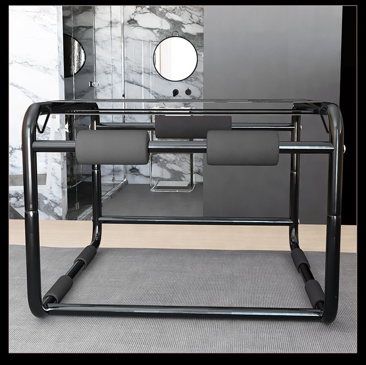 Jiuai SM Bondage Chair with Handcuffs and Silicone Ball Gag, Black Metal Adult Play Set — detail image 4