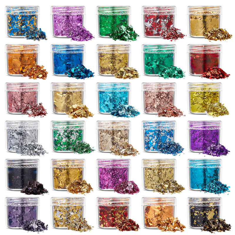 Cross-border 30-color gold foil fragments suit glitter powder nail beauty sequins nail polish gel jewelry materials wholesale