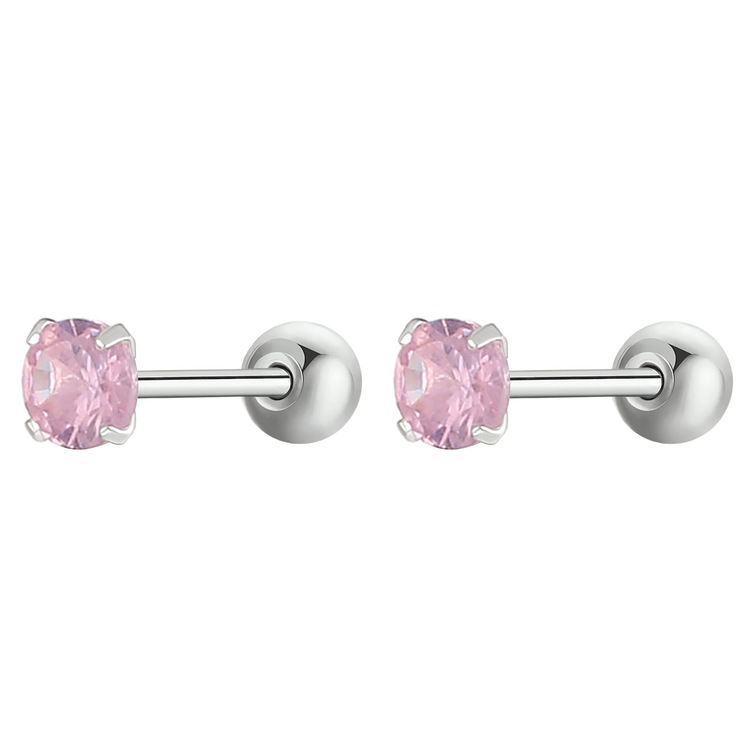 6mm 8mm Copper Inlaid Zircon Magnet Clip Men Without Ear Holes Stud Earrings Unisex_voghion.com