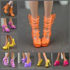 30CM换装洋娃娃的鞋子6分娃配件女孩玩具礼物高跟靴子鞋子麦太保