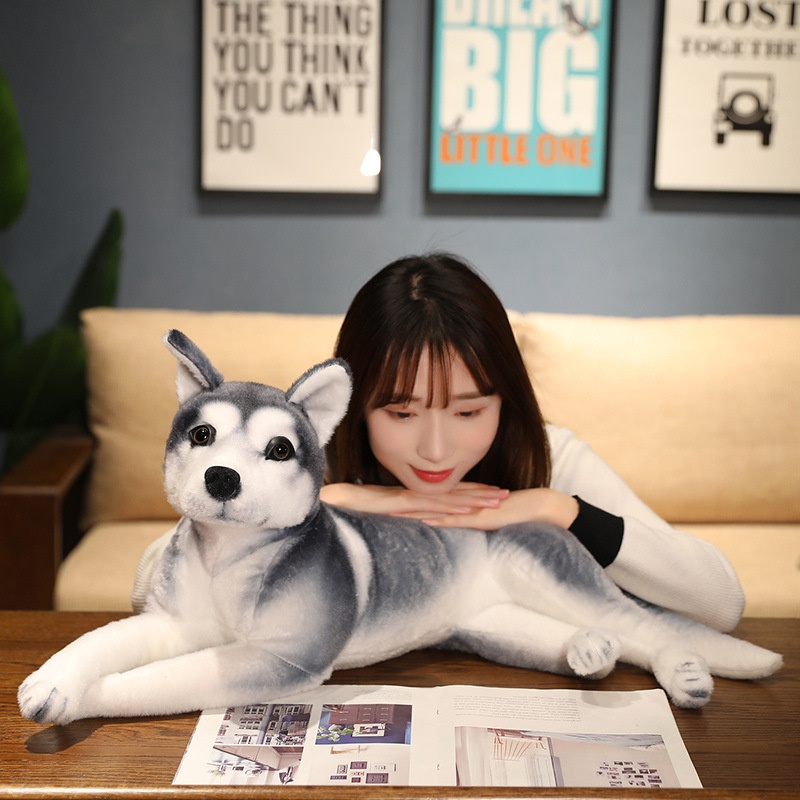 Simulación muñeca Husky lindo split casa mascota Erha juguete de peluche decoración del hogar Decoración perro muñeca