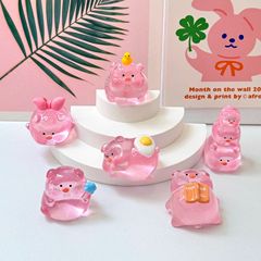 立体の透明色の漫画のピンクのブタの樹脂の置物の部品のぬいぐるみの萌え粒のかわいい盲の袋の潮はdiyの卸売りを遊びます。