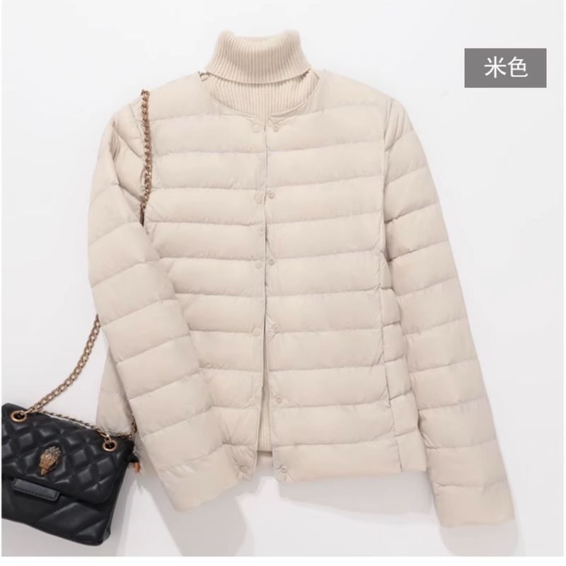 2025年新款轻薄羽绒服女短款圆领保暖内胆修身薄款内穿大码外套潮|undefined