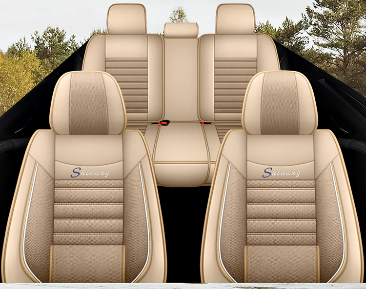 Cross-Border Linen Breathable Car Seat Cover Cushion Universal Four-Season Full-Cover Seat Cover Cushion Comfortable Foreign Trade