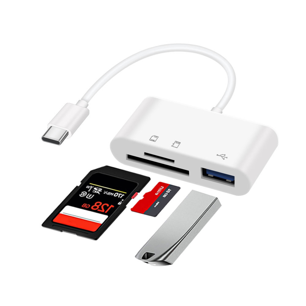 Wholesale Type-C USB OTG Card Reader TF SD Multifunctional Card Reading Computer Mobile OTG Card Reader