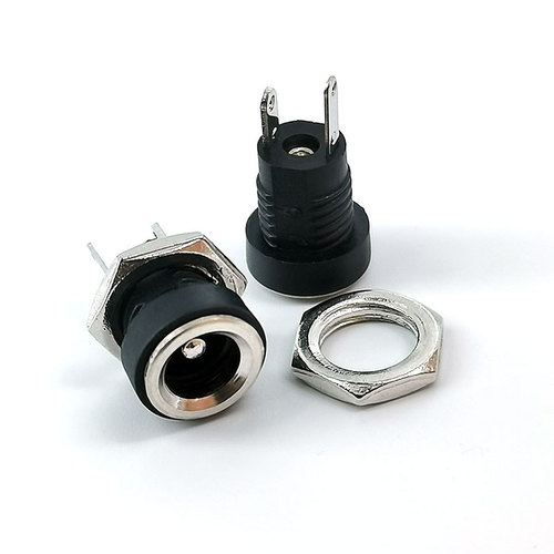 DC power socket DC-022B vertical threaded with nut 5.5*2.1/2.5 DC022B 5.5*2.0