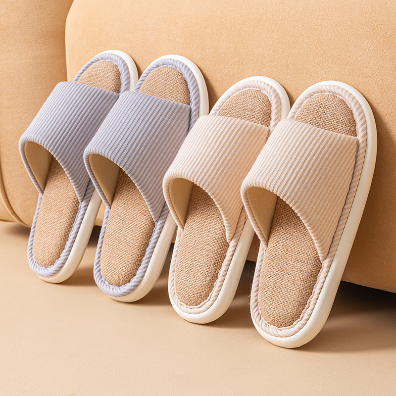 Japanese-Style Linen Slippers for Women, Summer Indoor Home Use, Non-Slip, Silent, Breathable, Soft-Soled Home Slippers for Men Japanese-Style Linen Slippers for Women, Summer Indoor Home Use, Non-Slip, Silent, Breathable, Soft-Soled Home Slippers for Men
