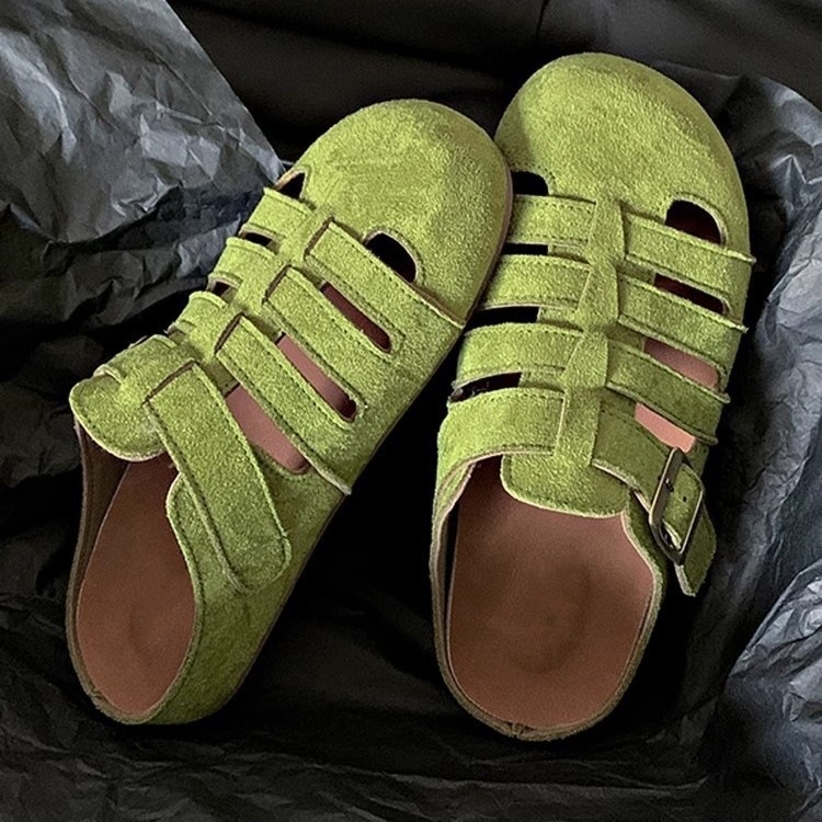 Zapatos de jaula de cerdo Bocken mujeres 2026 con un pie de calzado hueco con cabeza de bolsa de medio zapatillas de moda de alta calidad