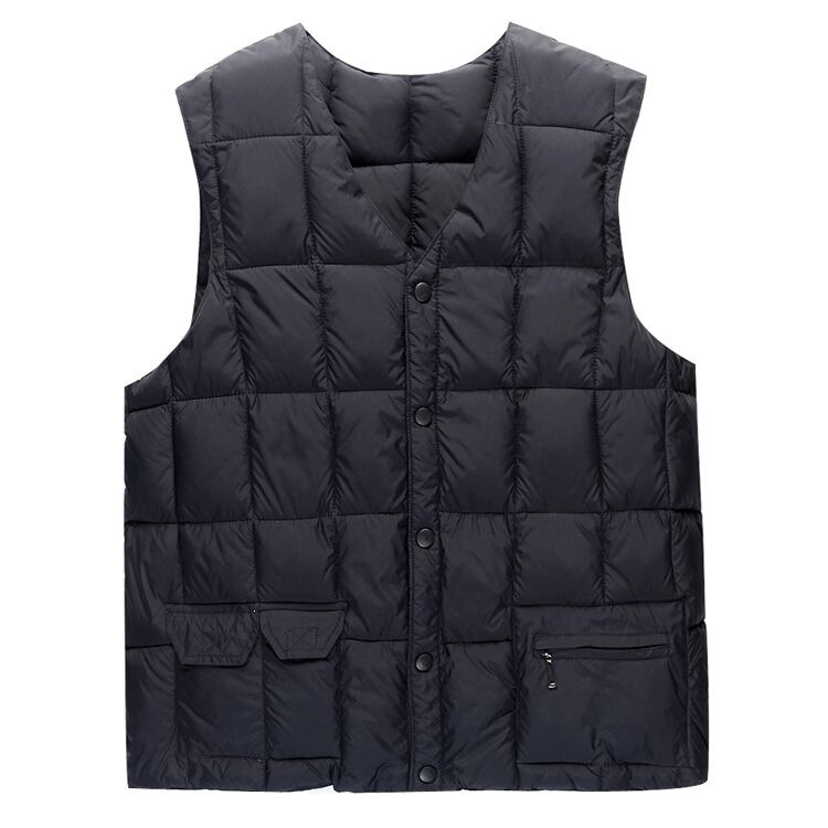 White Pillow Crane brand down-filled vest for middle-aged and elderly men, autumn and winter outerwear, cotton vest, men's casual, plus-size, thickened for warmth White Pillow Crane brand down-filled vest for middle-aged and elderly men, autumn and winter outerwear, cotton vest, men's casual, plus-size, thickened for warmth