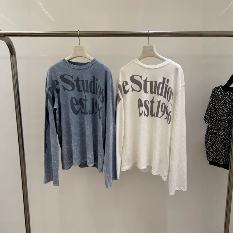 Correct version of the 26 new model AC letter number 1996 large print 85% cotton 15% linen unisex couple long-sleeve T-shirt trendy Correct version of the 26 new model AC letter number 1996 large print 85% cotton 15% linen unisex couple long-sleeve T-shirt trendy