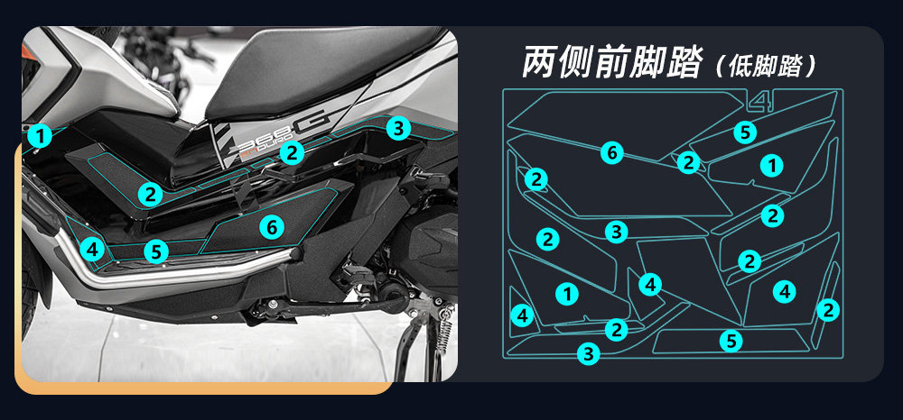 Suitable for 24-26 Zontes 368g Modified Accessories, Thickened Armor Stickers, Body Anti-Scratch Protection Rubber Film