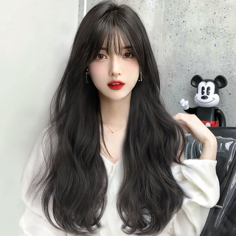 Keni Wig Female Long Hair Full Headband Big Wavy Curly Hair Natural Artificial Human Hair 2025 Fashion Wig Set