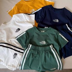 子供セット2025夏男女童日系アルファベット純綿半袖赤ちゃんパンツ運動2点セット潮