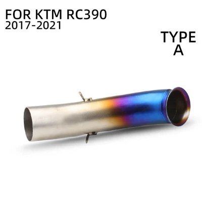 Suitable for Duke390Rc390 Exhaust Mid-Section, Stainless Steel Mid-Section Modified Duke390 Exhaust Pipe (Motorcycle exhaust pipe) - rc390-middle-section-half-blue